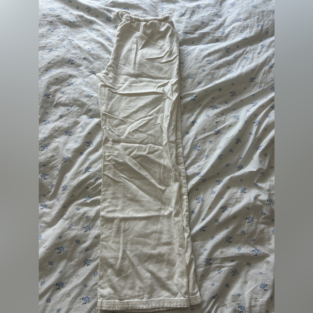 Brandy Melville Cream linen Waist Pants